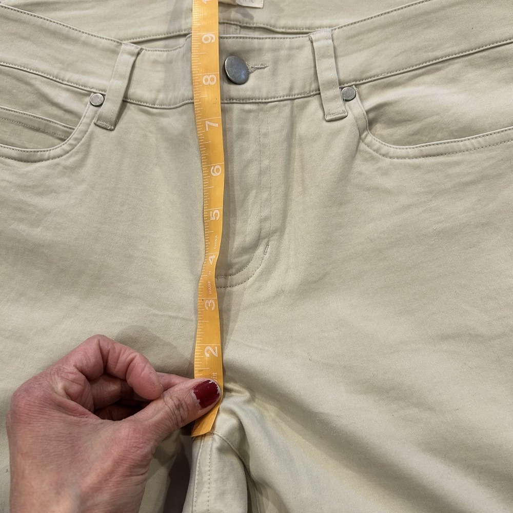 Eileen Fisher Organic Cotton Tan Stone Colored Pants Size 8 Slim Leg Flat Front - Picture 5 of 8